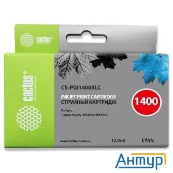 Cactus Pgi-1400xl C Картридж струйный для Canon Mb2050/mb2350/mb2040/mb2340, голубой (12мл) Cactus Pgi-1400xl C Картридж струйный для Canon Mb2050/mb2350/mb2040/mb2340, голубой (12мл)