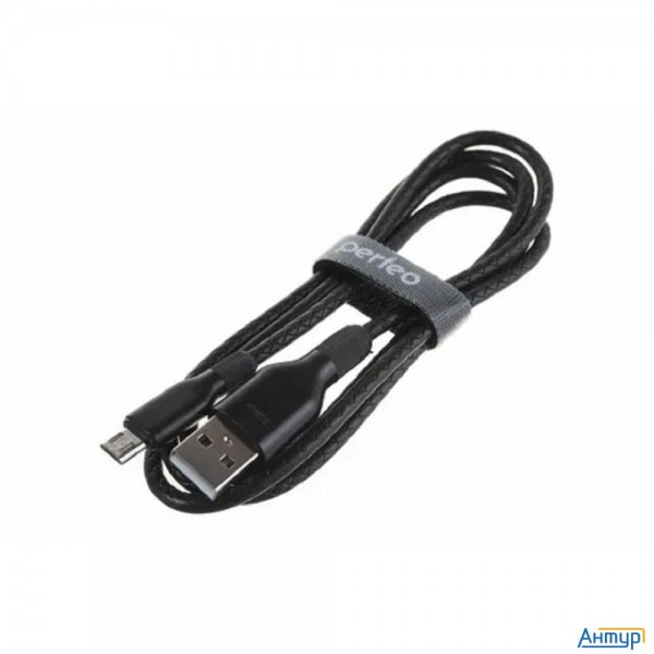 Perfeo Кабель Usb A вилка - C вилка, 2.4a, черный, силикон, длина 1 м., Elastic (u4718)