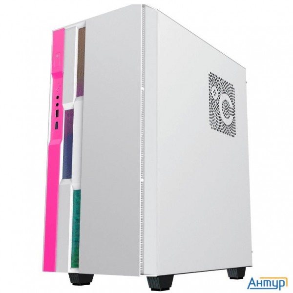Gamemax Корпус Brufen C3 Wp без БП, Midit, Atx, Бело-роз, Зак. стекл., Usb 3.0, 1*120; 1*140мм вент.