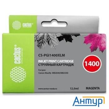 Cactus Pgi-1400xl M Картридж струйный для Canon Mb2050/mb2350/mb2040/mb2340, пурпурный (12мл) Cactus Pgi-1400xl M Картридж струйный для Canon Mb2050/mb2350/mb2040/mb2340, пурпурный (12мл)