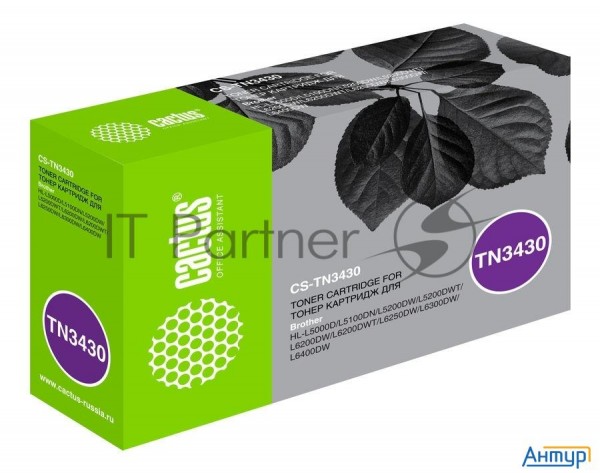 Картридж лазерный Cactus Cs-tn3430 черный (3000стр.) для Brother Hl L5000/5100/5200/6250/6300/6400