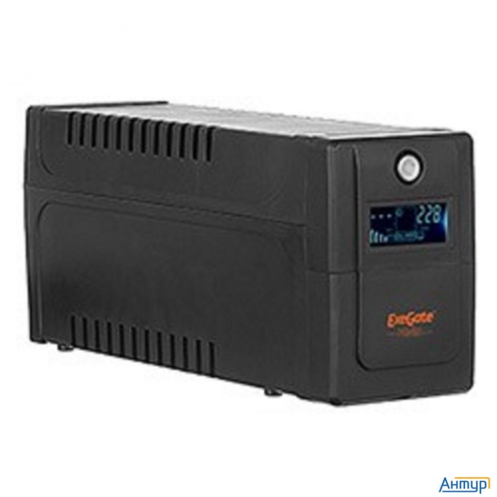 Exegate Ep285568rus ИБП Exegate Power Smart Ulb-650.lcd.avr.euro <650va/360w, Lcd, Avr, 2 евророзетк