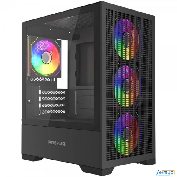 Powercase Mistral Micro B315, Tempered Glass, 4x 120mm Argb Pwm Fan, чёрный, Matx  (cmmb315-a4)