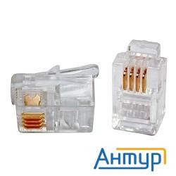 Rj11 коннектор телефонный 6p4c (100 шт. в уп.!!!) Gembird