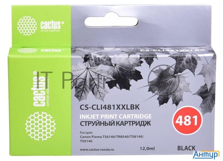 Картридж струйный Cactus Cs-cli481xxlbk черный (12мл) для Canon Pixma Tr7540/tr8540/ts6140/ts8140