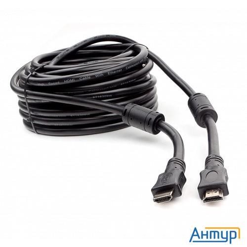Cablexpert Ccf2-hdmi4-15m, 15м, V1.4, 19m/19m, черный, позол.разъемы, экран, 2 ферр кольца, пакет