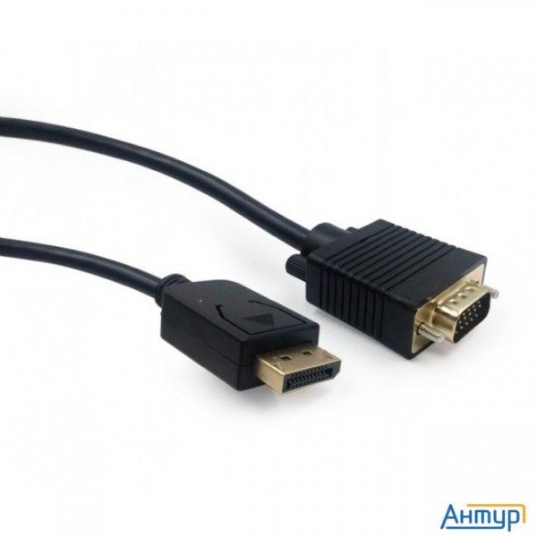 Cablexpert Кабель Displayport->vga, 1,8м, 20m/15m, черный, экран, пакет (ccp-dpm-vgam-6)