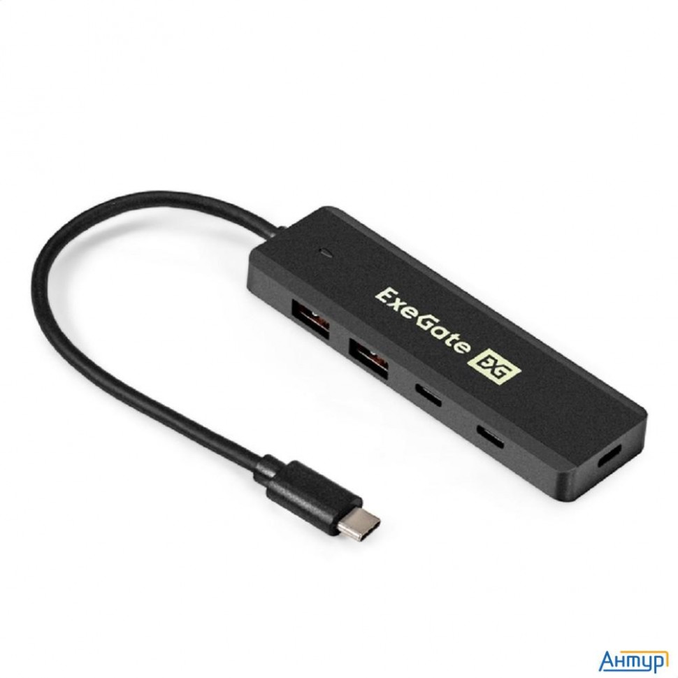 Exegate Ex298169rus Usb-Хаб (концентратор) 4-в-1 Exegate Dub-2c2p/10g (кабель-адаптер Usb 3.2 Gen2 T