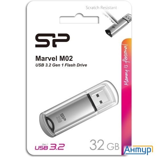 Silicon Power Usb Drive 32gb Marvel M02, Usb 3.0, Серебро