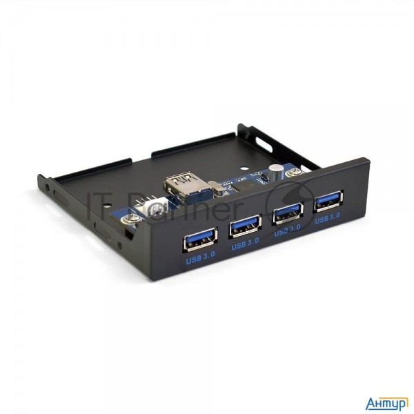 Планка Usb на переднюю панель Exegate U3h-625, 3,5", 4*usb3.0, черная, металл, подсоединение к мат.
