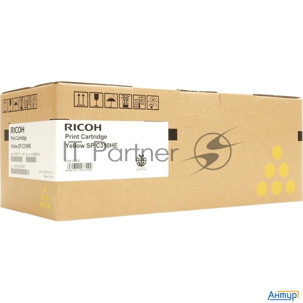 Тонер-картридж Ricoh тип Spc310he (407635/406482), желтый высокой емкости, 6600 отпечатков (для Sp C