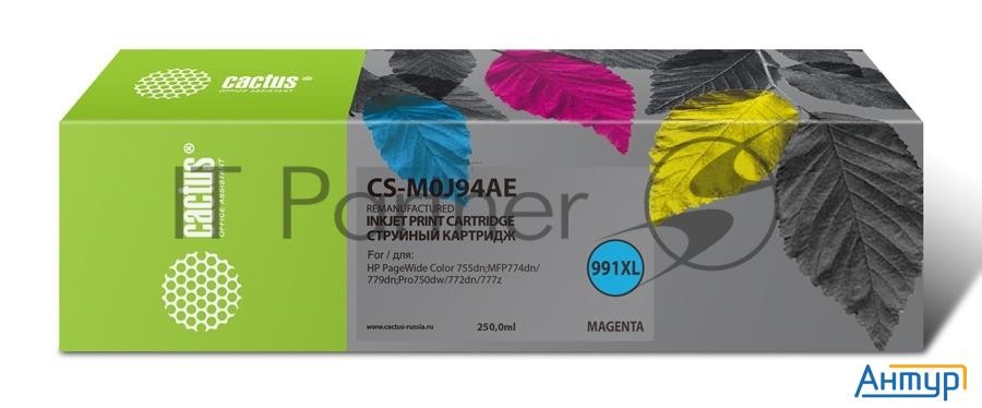 Картридж струйный Cactus 991xl Cs-m0j94ae пурпурный (250мл) для Hp Pw 755dn/mfp774dn/779dn/pro750dw/