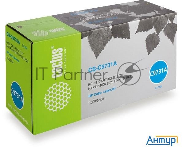 Тонер-картридж Cactus Cs-c9731a голубой (12000 стр.) для Hp Color Laserjet 5500/5550