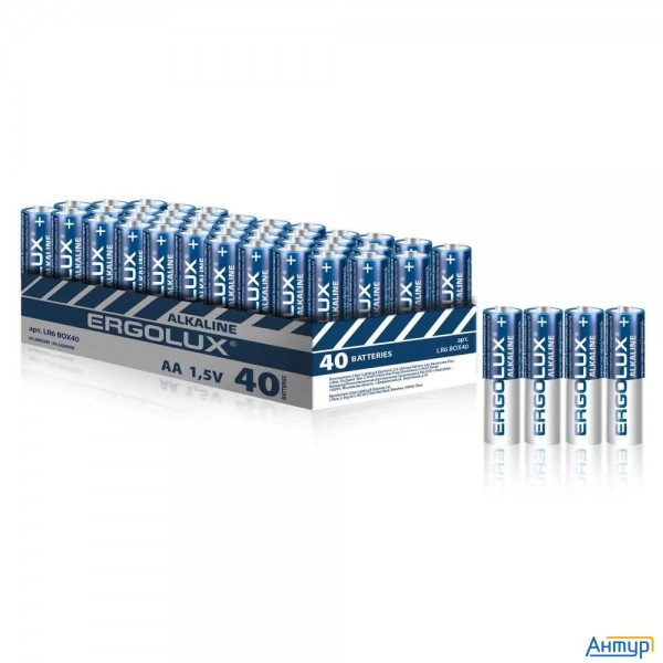 Ergolux...lr6 Alkaline Box40 ( Lr6 Box40, батарейка,1.5В) (40 шт. в уп-ке)