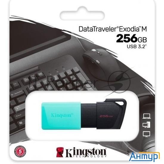 Флеш Диск Kingston 256gb Datatraveler Dtxm Dtxm/256gb Usb3.2 черный/зеленый