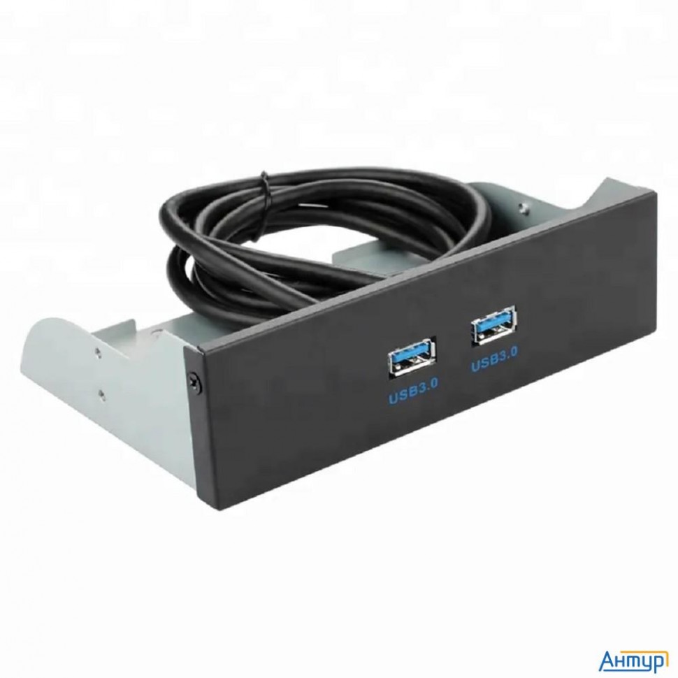 Orient C190, Планка портов 5.25" на переднюю панель корпуса 2xusb 3.0, длина кабеля 50см, Oem (31347