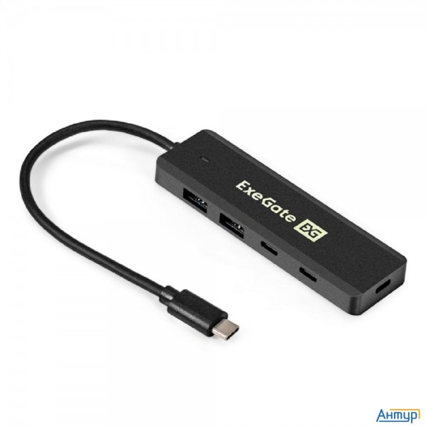 Exegate Ex298176rus Usb-Хаб (концентратор) 4-в-1 Exegate Dub-2c2p/5g (кабель-адаптер Usb 3.2 Gen1 Ty