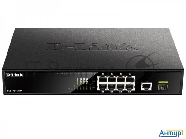 Коммутатор D-link Dgs-1010mp/a1a, L2 Unmanaged Switch With 9 10/100/1000base-t Ports  And 1 1000base