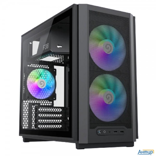Gamemax Корпус F36 Bk без БП (midi Tower, Atx, Черный, 1*usb Type-c, 3*120мм)