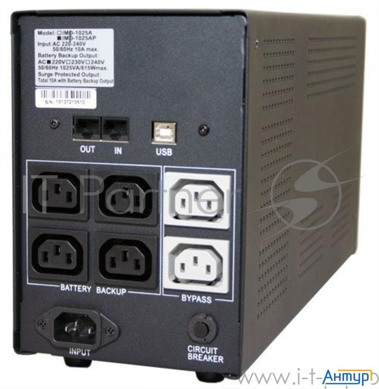Источник бесперебойного питания Powercom Imperial Imp-1025ap 615Вт 1025ВА черный