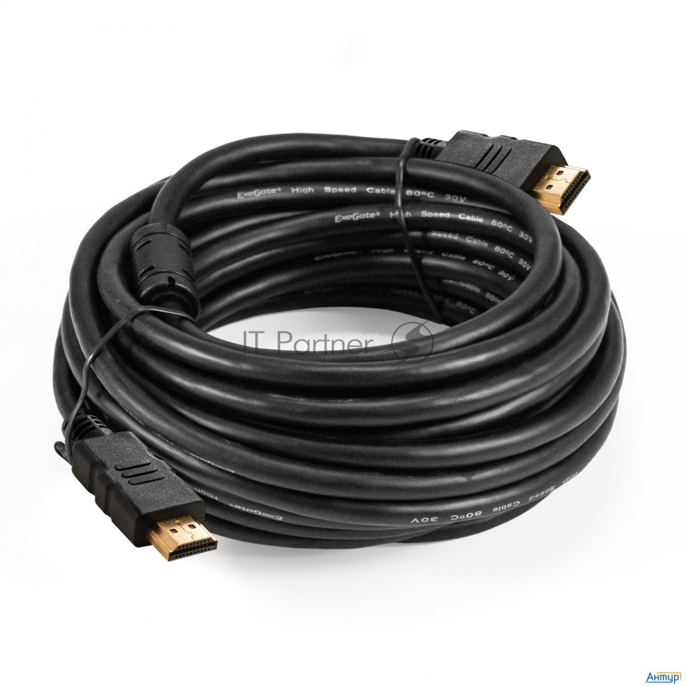 Exegate Ex294693rus Кабель Hdmi Exegate Ex-cc-hdmi-10.0f (19m/19m, 10м, V1.4b, ферритовые кольца, по