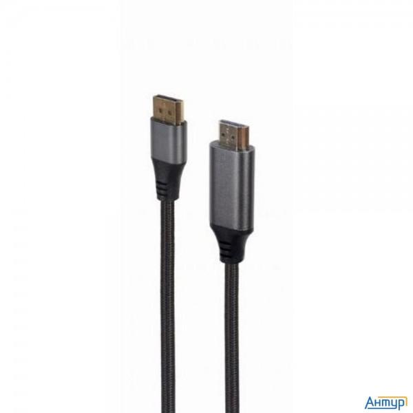 Кабель Displayport-hdmi Cablexpert, 4k, 1.8м, 20m/19m, черный, экран, пакет (cc-dp-hdmi-4k-6)
