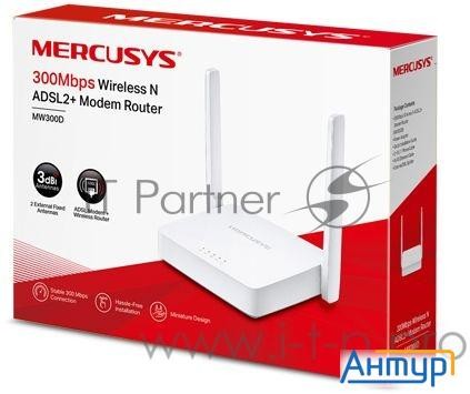 Роутер беспроводной Mercusys Mw300d N300 10/100base Tx/adsl
