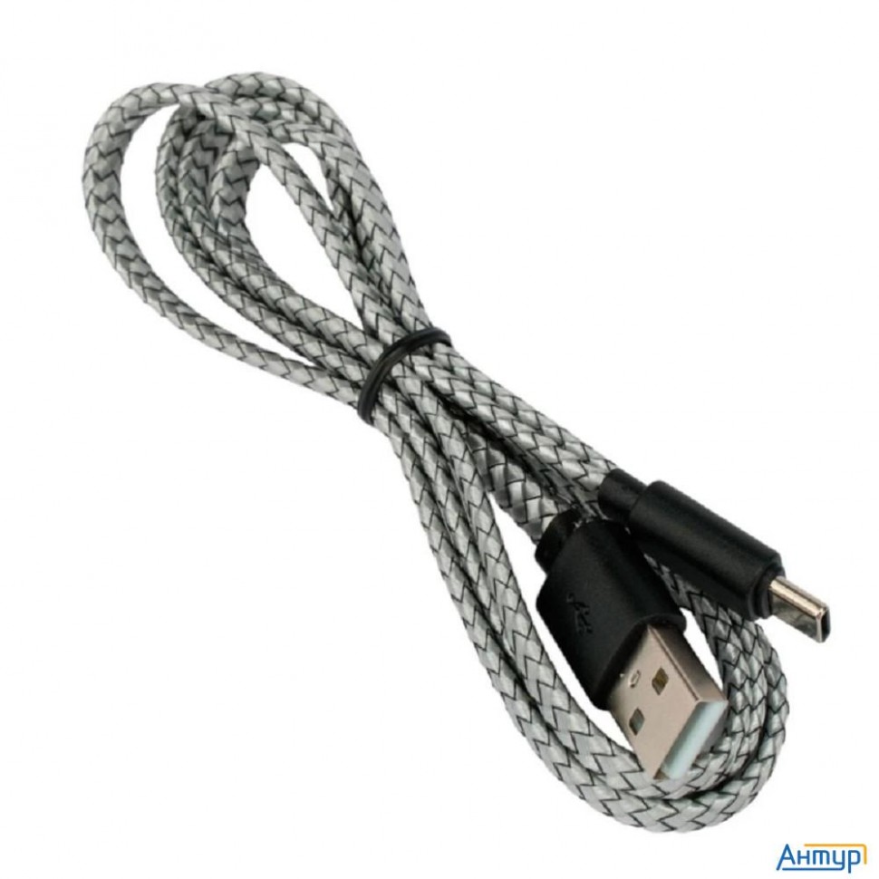 Cablexpert Кабель плоский Usb2.0 Am/type-c, 3А, 18Вт, Qc3.0, медь, оплетка, Pro, 1м, серый, пакет (c