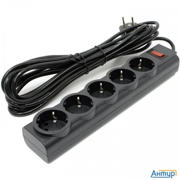 Defender Фильтр Es Largo 5.0 м, 5 розеток, черный [99499]