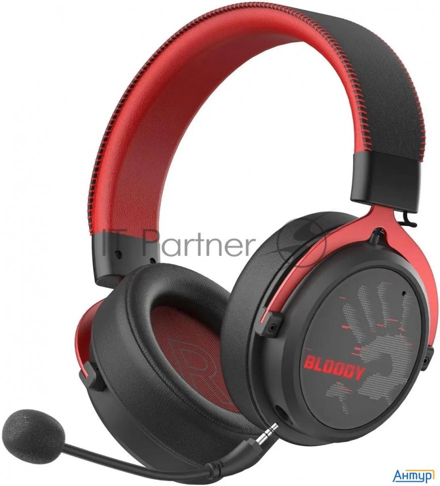 Наушники с микрофоном A4tech Bloody Mr590 Sports красный/черный 1.5м мониторные Bt/radio/3.5mm оголо