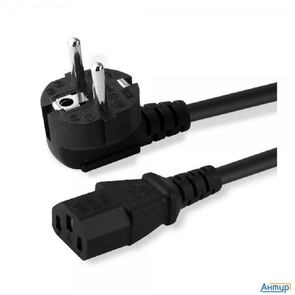 Bion Кабель питания 1.2м, евровилка с заземлением, 0.5мм, Schuko-c13, 6А, черный [bxp-pc-186-1,2m]