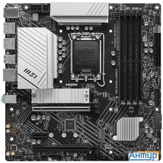 Материнская плата Msi Pro B760m-a Ddr4 Ii, Lga 1700, Intel B760, Matx, Ret