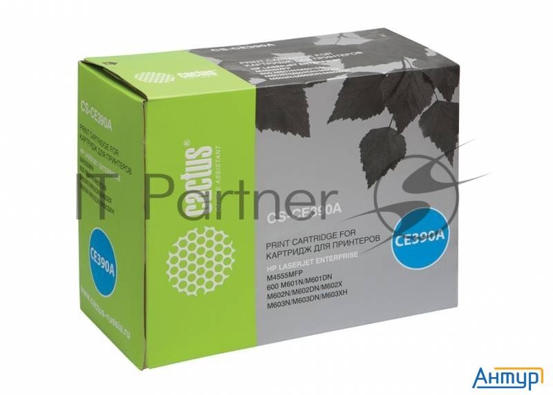 Картридж Cactus Cs-ce390a черный (10 000 стр.) для Hp Lj M4555/m601/m602/m603