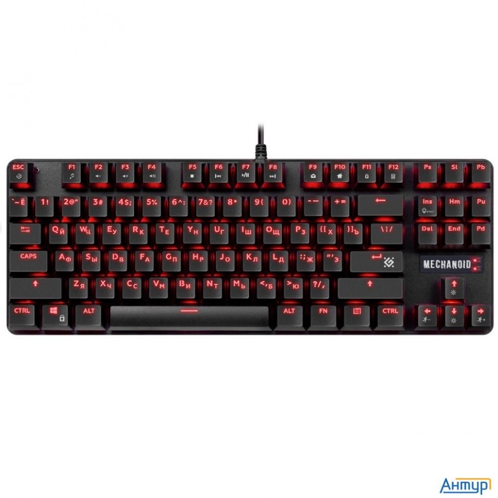 Defender Клавиатура Mechanoid Gk-581 Ru,черный,87кн,snk корич {Механическая}