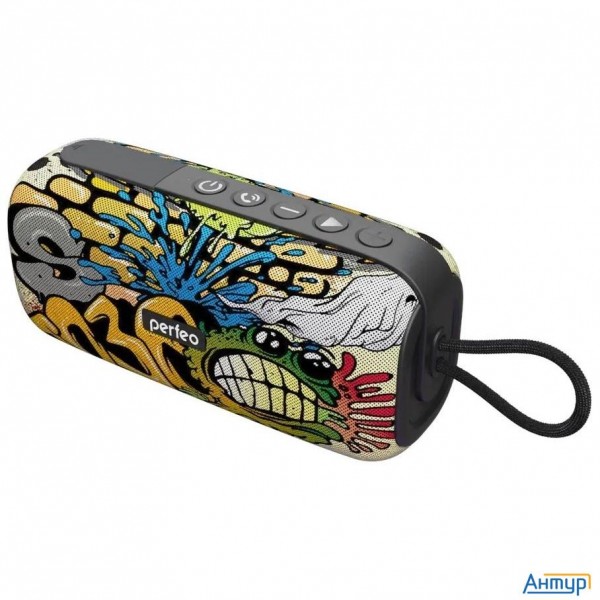 Perfeo Bluetooth-колонка "worm" 12w, Mp3 Usb-tf, Aux, Fm, Hands Free, Tws граффити [pf_d0346]