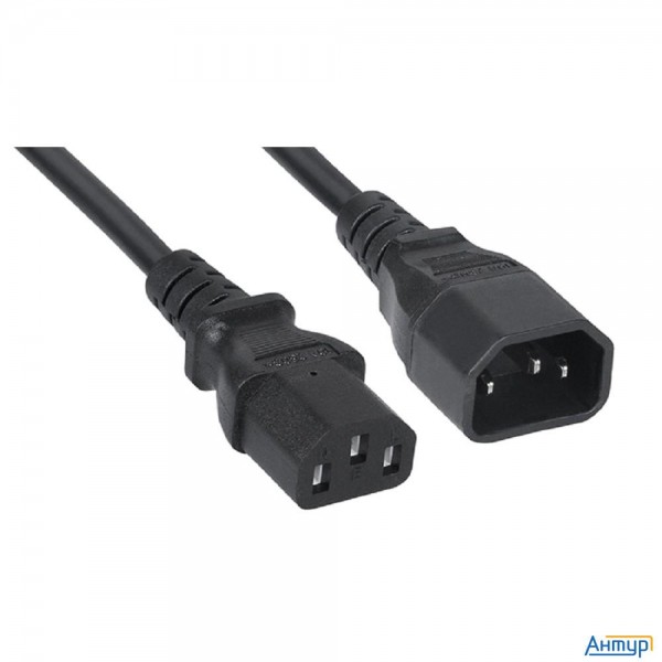 Кабель питания сист.блок-монитор Gembird 5.0м, Vde(0.75мм), черный, с зазем., пакет [pc-189-vde-5m]