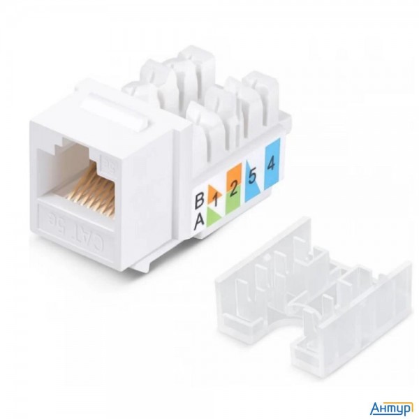 Rexant (02-0064) Модуль Keystone Jack Rj-45(8p8c), Utp неэкранированный, Cat 5e, тип 90 градусов, бе