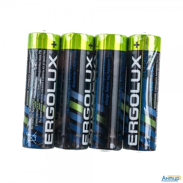 Ergolux Alkaline Sr4 Lr6  (lr6 Sr4, батарейка,1.5В) (4 шт. в уп-ке)