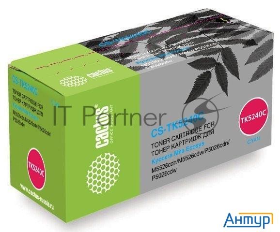 Картридж лазерный Cactus Cs-tk5240c голубой (3000стр.) для Kyocera Ecosys M5526cdn/m5526cdw/p5026cdn