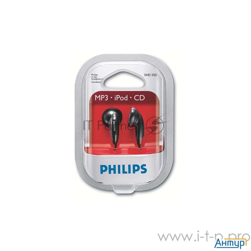 Наушники вкладыши Philips She1350 1м черный проводные в ушной раковине Наушники вкладыши Philips She1350 1м черный проводные в ушной раковине