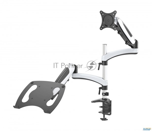 Кронштейн для монитора/ноутбука Cactus Cs-vm-lh08-al серебряный 13"-27" макс.8кг настольный поворот