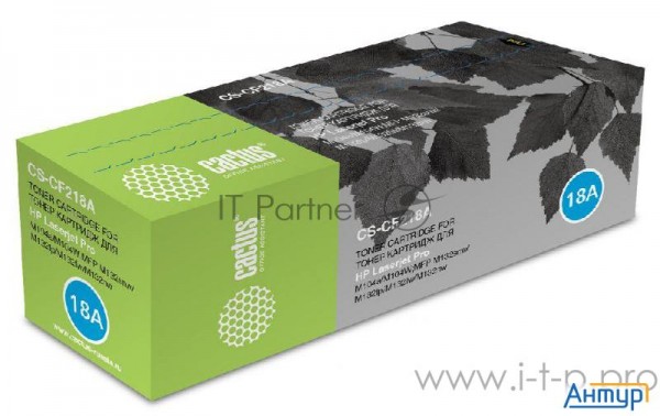 Тонер Картридж Cactus Cs Cf218a черный  1400стр.  для Hp Lj M104/ M132