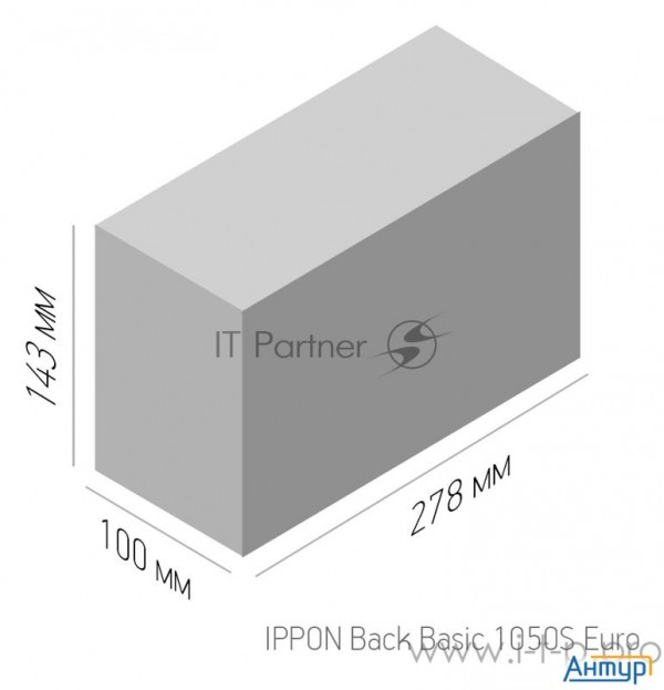 Ippon Back Basic 1050s Euro 600Вт 1050ВА черный