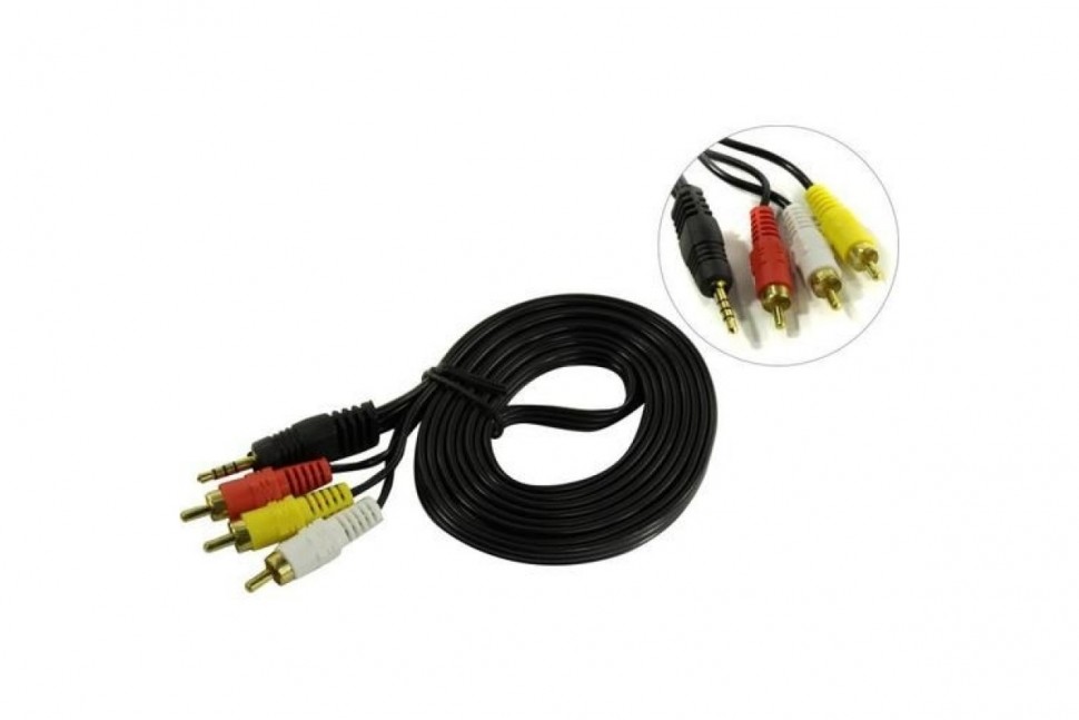 Exegate Ex284945rus Кабель аудио Exegate Ex-cca-4p2r-2.0 (3.5mm Jack M/3xrca M, 2м)