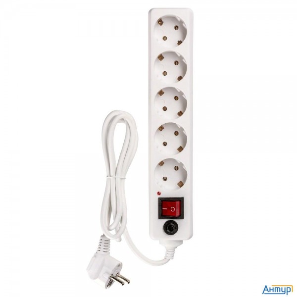 Tdm Sq1304-0018 Сетевой фильтр СФ-05В выключатель, 5 гнезд, 5 метров, с/з, ПВС 3х0,75мм2 10А/250В бе