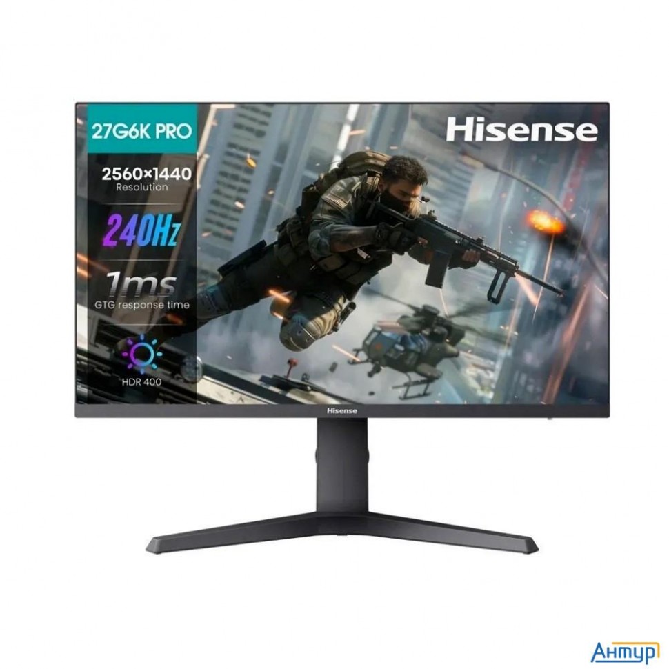 Lcd Hisense 27" 27g6k-pro {ips 2560x1440 240hz 1ms 16:9 матовый 320cd 1000:1 2xhdmi Displayport черн
