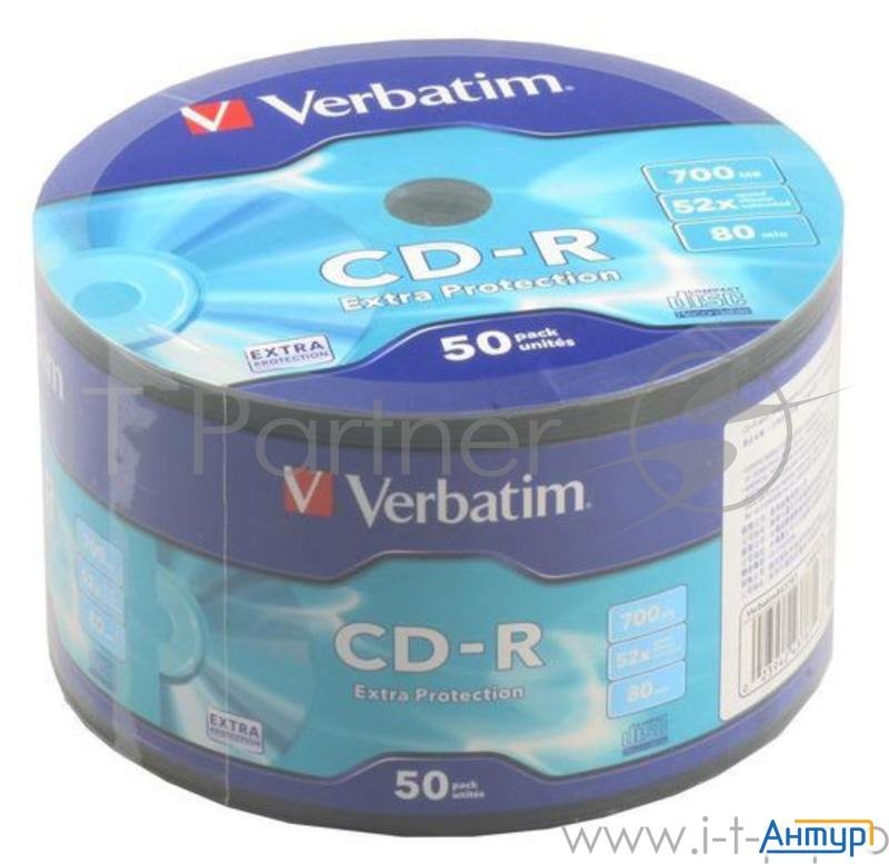 Диск Cd R Verbatim 700 Mb, 52x, Shrink  50 , Datalife  50/600