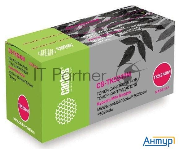 Картридж лазерный Cactus Cs-tk5240m пурпурный (3000стр.) для Kyocera Ecosys M5526cdn/m5526cdw/p5026c