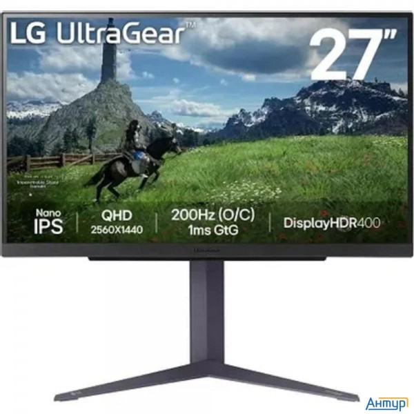 Lcd Lg 27" Ultragear 27gs85q-b черный {ips 2560x1440 200hz 1ms 400cd 1000:1 178/178 10bit(8bit+frc)