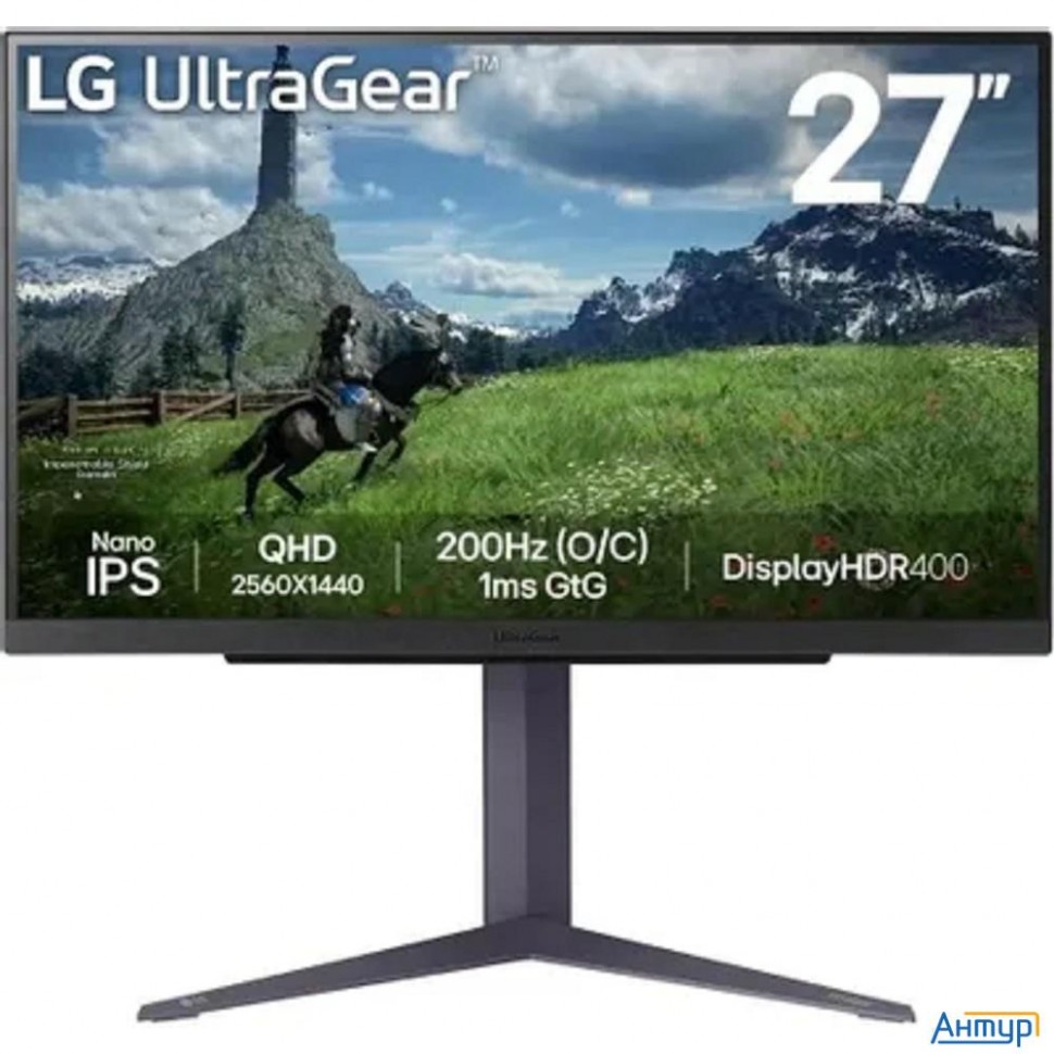 Lcd Lg 27" Ultragear 27gs85q-b черный {ips 2560x1440 200hz 1ms 400cd 1000:1 178/178 10bit(8bit+frc)